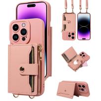 Skirta Samsung Galaxy A13 A14 A15 A21 A22 A23 A31 A32 A51 serijoms Dirbtinės odos telefono dėklas, apsaugantis nuo kritimo, Piniginė per petį su veidrodėliu Galaxy A71 5G&Artificial Leather&Case & Strap brown