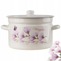 Emaliuotas puodas 9l su dangčiu, Magnolia, kremas