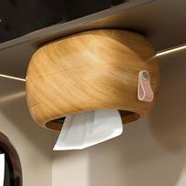 Popierinių rankšluosčių laikiklis dėžutė po spintelės servetėlių dozatoriui svetainėje, virtuvėje Light Wood Color brown