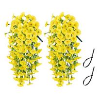1/2 vnt. kabantis dirbtinis vijoklis, atsparus UV spinduliams, netikėta gėlė, vestuvių vakarėliui, vidaus, lauko, sodo, sienos kabantis, dirbtinių gėlių dekoracija 2pcs C yellow