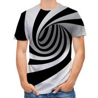Naujiena Optinė Iliuzija Trippy Marškinėliai Unisex Juokingi Psichodeliniai Trumpomis Rankovėmis 3D Spausdinti Spalvingi Grafiniai Marškinėliai XL gray