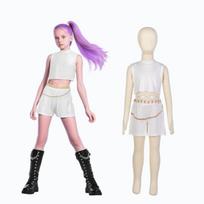 Mergaičių K-POP Rumi Mira Zoey Cosplay Kostiumai Vaikų Super Žvaigždės Karnavalo Vakarėlio Scenos Pasirodymo Persirengimo Apranga 120cm white