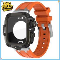 Viso korpuso dėklas + Apyrankė Apple Watch Ultra 3 2 49mm Kietas apsauginis rėmelis GWG stiliaus ekrano apsauga iWatch Series 11 10 46MM 45MM 4 49mm Ultra 3 2 1 black