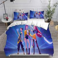 Patalynės komplektas K-POP D-Demon H-Hunters 3D spausdintas antklodės užvalkalų komplektas minkštas vienvietis dvivietis karališko dydžio lova gimtadienio dovana mergaitėms Eu Single 135x200cm
