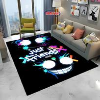 3D HD Spausdinimo Neono Grafiti Spausdintas Kilimas Neslystantis Kilimas Juodas Namų Dekoras Kilimas Kilimas Svetainei Miegamajam Valgomajam Biurui Dovana 60*90cm