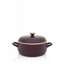 Emaliuotas puodas 24 cm, 5 L, bordinis, su dangčiu, indukcijai
