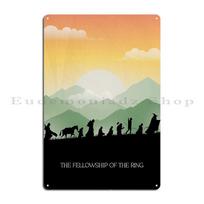 Žiedų valdovas Žiedo brolija Minimalistinis plakatas Metaliniai ženklai Vintažinis Sienos Sienų dekoras Dizaino klubas Skardinis ženklas Plakatas 40x30cm