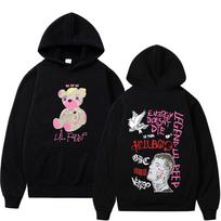 Reperis Lil Peep CryBaby Hellboy Meškiukas Su Gobtuvu Vyrams Moterims Vintage Hip Hop Oversized Megztiniai Ruduo Žiema Vilnos Šilti Megztiniai L black