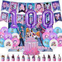 Demonų Medžiotojų vakarėlio stalo įrankių rinkinys Kūdikio krikštynų reklaminis fonas Balionai Torto viršus K-pop Anime vakarėlio rinkinys 0-9 m. Gimtadienio dekoracijos as picture