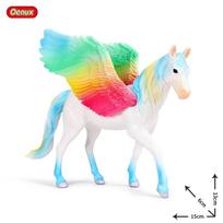 Oenux Klasikinis Mitinis Vaivorykštinis Pegasas Imitacinis Gyvūnas Originalus Pasakų Skraidantis Arklys Veiksmo Figūrėlės Modelis PVC Švietimo Žaislai
