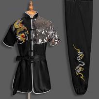 Vyriški Kinų Stiliaus Moteriški Vaikų Siuvinėti Drakono Kung Fu Kostiumai Tai Chi Wushu Uniformos Lauko Sportiniai Striukių Kelnai Rinkiniai 180 gray