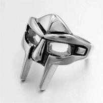 Goth Hip Hop MF DOOM Kaukės Žiedai Vyrams Gladiator Punk Style Egipto Faraono Vyriškas Žiedas Klasikiniai Retro papuošalai Vakarėlio aksesuarai resizable sidabras