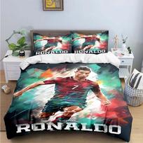 Madingas Futbolo Žvaigždės R-Ronaldo Spaudinys Patalynės Komplektas Antklodės Užvalkalas Antklodė Lovos Jaunimo Vaikų Mergaičių Berniukų Prabangi Gimtadienio Dovana EU Twin 135x200cm white