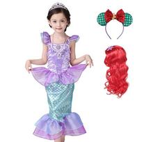 Arielės princesės kostiumai Cosplay suknelė vaikams mergaitėms Undinėlės suknelė Mergaičių vasarinė kasdienė Helovino gimtadienio šventės persirengimo suknelė 110(3T) gray