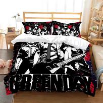 Green Day American Idiot Miegamojo patalynės kolekcija Viengulio Twin Pilno Queen King Dydžio Lova Kolekcijos Suaugusiųjų Vaikų Miegamojo Antklodės Užvalkalų Kolekcijos Su Lovos Patalyne 135X200cm-2pcs