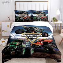 Monster Jam Sunkvežimis Casal Visų sezonų Antklodės užvalkalas Su antklode Patalynės komplektas Minkštas antklodės užvalkalas Ir pagalvių užvalkalai Viengulis/Dvigulis/Karališkas/Karališkas AU Single(140*210cm)3pcs