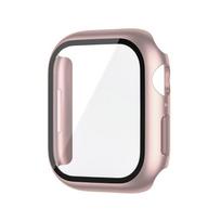 Grūdintas stiklas+Dėklas Apple Watch 38mm 40mm 41mm 42mm 44mm 45mm 46mm Ekrano apsauga Apsauginis dangtelis iWatch 10 8 7 9 6 SE 5 Series 11 10 46MM rožinio aukso spalvos