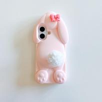 Kawaii 3D animacinis zuikio Benny dėklas, skirtas iPhone 16 15 14 13 12 Pro Max, minkštas silikoninis dėklas su pompono uodegos laikikliu For iPhone 11