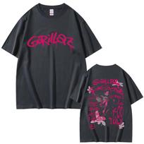 Roko grupė Gorillaz The Now Now Grafinis T-shirt Vyriški Moteriški Mada Atsitiktinis Vintage T-shirts Vyriški Atsitiktiniai Dydžio Didesni Medvilniniai T-shirts M black