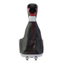 Compatible with Volkswagen Tiguan 2007-2011: Dust Cover, Shift Knob & Gear Shift Head Set. 6-speed raudona