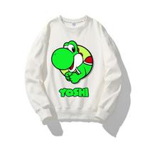 Super Mario Bros Animacinis Džemperis Vaikams Anime Figūrėlės Luigi Toad Bowser Yoshi Peach Cosplay Ilgomis Rankovėmis Viršutiniai Drabužiai 140 white