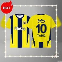 Naujausia populiari futbolo serija Fenerbahce marškinėliai Tas pats marškinėlis vasarai vyrams ir berniukams Apvalia kaklo marškinėliai L yellow