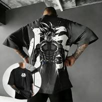 2026 m. vasaros Y2k Dragon Ball Goku Grafinis T-shirt Vyrams Moterims Anime Spausdinimo Oversize Medvilninis Trumpomis Rankovėmis Marškinėlis Streetwear Atsitiktiniai Viršutiniai Drabužiai 4XL black