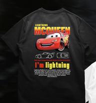Vasaros Žaibo Makvyno ir Salės T-shirt poroms Makvyno Salės Spaudiniai T-shirt'ai berniukams mergaitėms Medvilniniai Ventiliatorių Dovanų Viršutiniai Drabužiai 4XL black