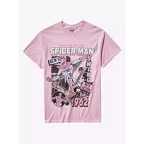 Marvel Nuostabusis Žmogus-voras 1962 Retro Niujorko Sūpynės Grafinis Marškinėlis, Pastelinės Rožinės Spalvos Per didelis Marškinėlis, Unisex Superherojus Laisvalaikio Viršutinė Dalis S gray