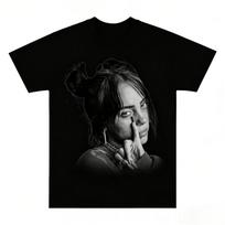 Billie Eilish Retro rašto švelni marškinėliai 2026 m. vasaros vyriški moteriški Hip Hop drabužiai Y2k mada Gatvės stilius Grynos medvilnės marškinėliai M gray