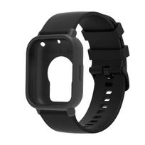 NAUJAS silikoninis dėklas + dirželis Redmi Watch 5 Lite / 5 Active pakeitimui Apyrankė Dirželis Išmaniojo laikrodžio juosta Apsauginis apvalkalas Redmi Watch 5 Lite black