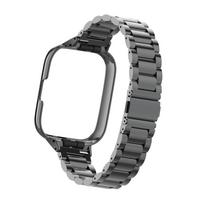 Metalinė sagties dirželis+Dėklas Redmi Watch 3 Active Milanese apyrankė Redmi Watch 3 Lite Juosta+Dėklas apsaugas Laikrodžio Priedai for Redmi 3 active gray
