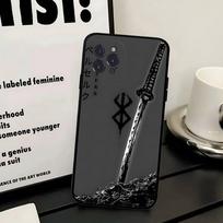 Anime Mados Berserk Guts Telefono dėklas Skirtas Iphone 17 16 15 16e 14 13 12 11 Pro Max Plus Dėklas Dangtelis Coque iPhone 17pro max black