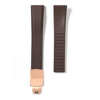 FKM Rubber Strap 20mm 21mm 22mm Universal Flat End Quick Release Watch Strap 21mm rožinio aukso spalvos/ruda