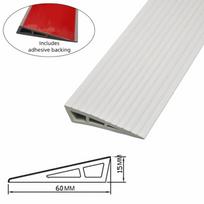 Universalūs slenkstuko rampos kilimui ant plytelių 60cm Minkštos vežimėlių rampos Vandeniui atsparios Pjaunamos Namų laipteliai Medinės/Plytelių grindys white