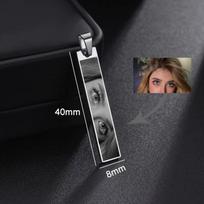 Lemegeton Individualus Akių Karoliai Vienpusis Nuotraukos Pakabukas Spalvingas Atminimo Asmeniški Papuošalai Moterims Vyrams Nuotrauka „Pasidaryk Pats“ Trendas Dovana 1.5mm Link Chain black