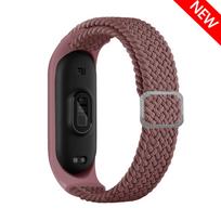 Dirželis Xiaomi Mi Band 10 9 8 Elastingas pintas Solo Loop Reguliuojama sagtelė Pakeičiama correa bracelet for Miband 4 3 5 6 7 Miband 3 4 black