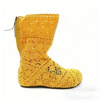 Vasariniai tinkliniai batai Moteriški ankle boots Užtrauktukas Aukštį didinantys 6cm Plokšti neslystantys Madingi Moteriški Suknelės vakarėlio batai Geltoni smėlio spalvos 40 orange