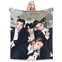 Kpop Grupė Lngshot Mesti pledas sofai Purus minkštas pliušinis pledas 50x60 colių Daugybė dydžių Lovatiesės visiems sezonams 75x90cm
