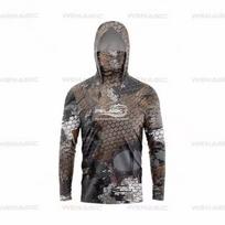 Men's Sunscreen Upf50 + Long-sleeved Camouflage Fishing Wear Anti-UV Mask Hooded XL gray