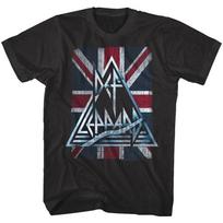 Def Leppard Union Jack Triangle Men's T Shirt L gray
