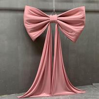 Didelis Rožinis Atlasinis Kaspinas Su Ilga Tiulio Užuolaida Vestuvių Fonas Romantiškos Šventės Dekoracija Foto Rekvizitas Parodos Renginio Dekoras 60x100cm pink