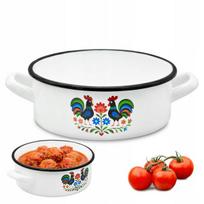 Emaliuotas "folk" stiliaus puodas 18cm, 1.8l su rankenomis