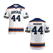 Ne universiteto teritorijoje Briar U ledo ritulio marškinėliai Garrett Graham 44 Ledo ritulio gerbėjams Unisex trumpomis rankovėmis V formos iškirpte Sportinis marškinėlis Cosplay Streetwear M white