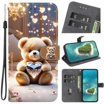 Cat Bear Case for Realme 15T 15 14 13 12 11 10 Pro Plus C75 C65 C63 C61 C53 Note 70T 60 Case Wallet Flip Stand Back Capa Strap Realme 14 Pro black