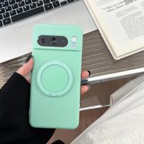 Žiedo Laikiklis Stovas Skysto Silikono Telefono Dėklas Google Pixel 9 8 7 6 Pro 9ProXL 9A 8A 7A 6A Saldainių Spalvos Smūgiams Atsparus Minkštas Dangtelis Google Pixel 9 Pro gray