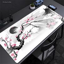 Japonijos vyšnių žiedų pelės kilimėlis XXL nešiojamiems kompiuteriams Žaidimų stalo kilimėlis Sakura pelės kilimėlis Anime biuro kilimėlis Žaidėjo klaviatūros kompiuterių stalų kilimėlis 300X800X2MM gray