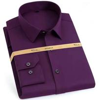 Didelis Dydis 8XL 7XL 6XL Pagrindiniai Vyriški Marškiniai Ilgomis Rankovėmis Laisvalaikio Be Lyginimo Atsparūs Raukšlėms Slim Fit Balti Verslo Vestuvių Šventės 45 violetinė