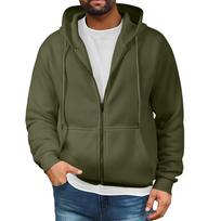 Men’s Full Zip Up Hoodie Sweatshirt with Drawstring Hood, Soft Fleece Lined Casual Jacket for Everyday Comfort XL black