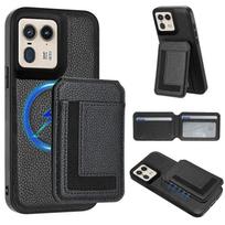 Skirta Motorola Moto Edge 50 Fusion Pro X50 Ultra G85 S50 Neo G Stylus Play Power 5G 2024 4G dėklas Dangtelis Kortelės Magnetinė piniginė Palaiko belaidį įkrovimą Moto S50 Neo 5G juoda